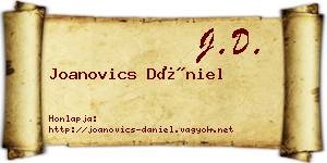 Joanovics Dániel névjegykártya